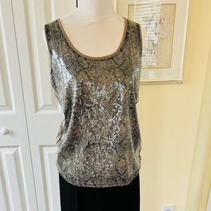 Snake sequin tank top